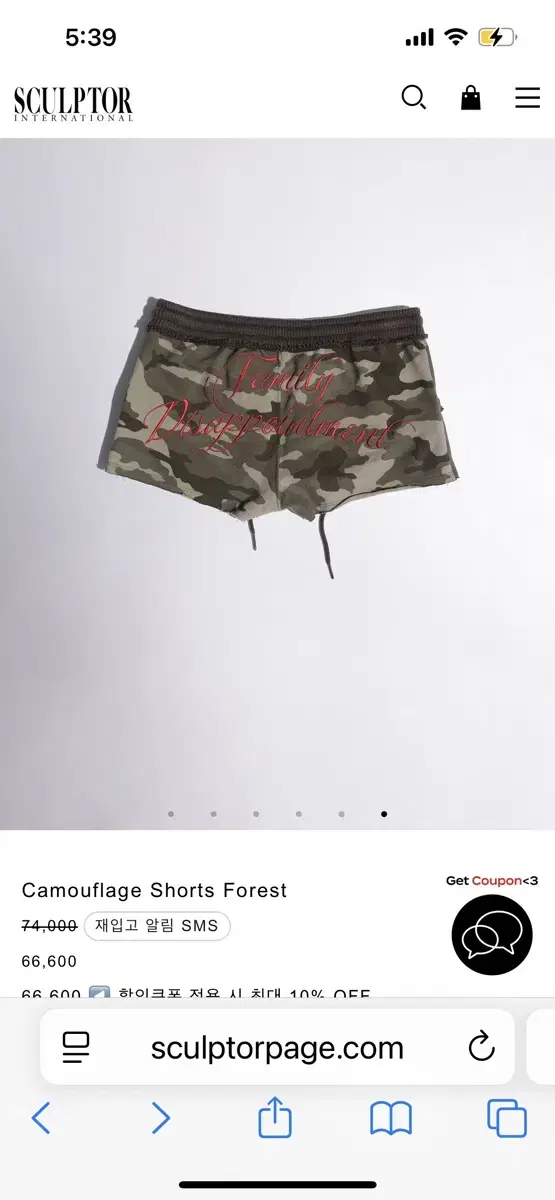 SCULPTOR | 스컬프터 Sculptor Camouflage Shorts Forest on